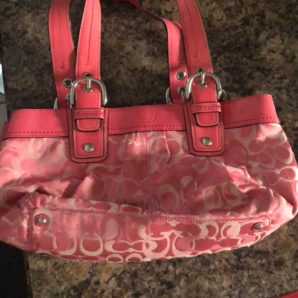 Pink coach bag authentic